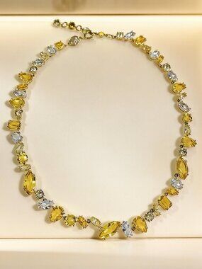 Swarovski Yellow and Clear Crystal Necklace